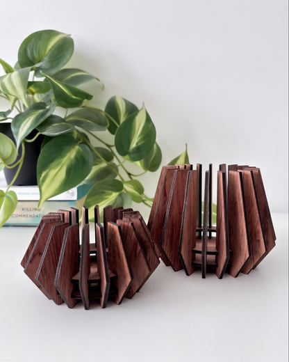 Wooden Candle Holder - Edgy in 2 sizes