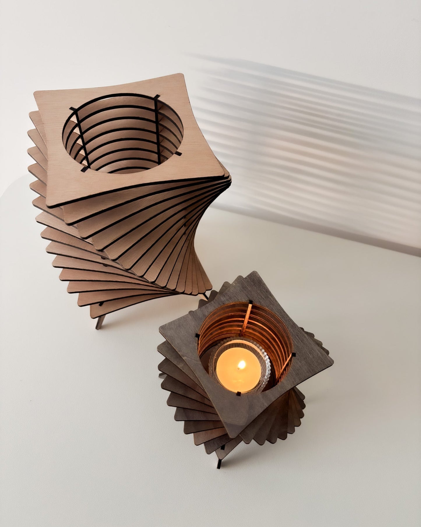 Wooden Candle Holders - Square in 2 sizes