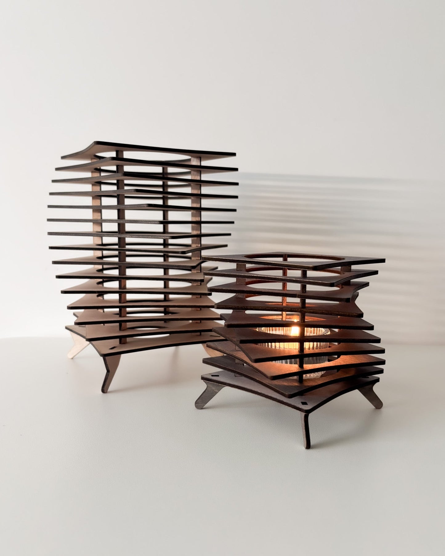 Wooden Candle Holders - Square in 2 sizes