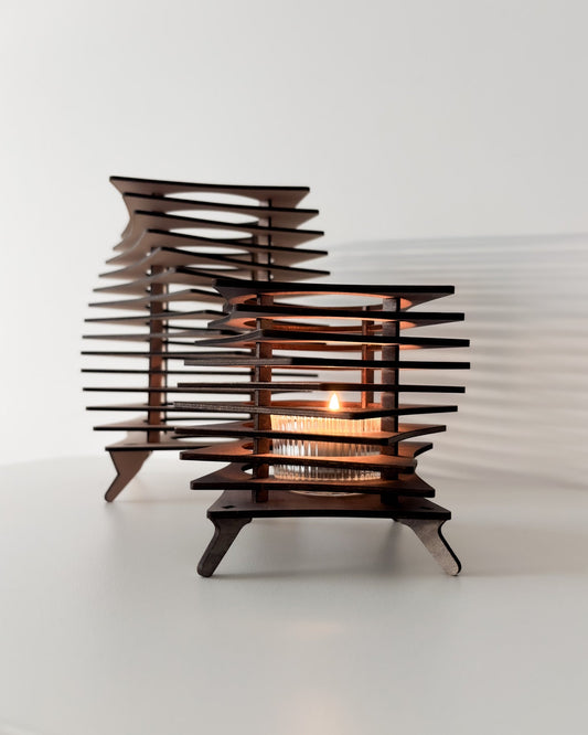 Wooden Candle Holders - Square in 2 sizes