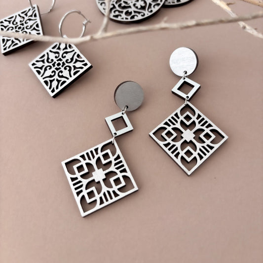 Gloria Dangles in Silver