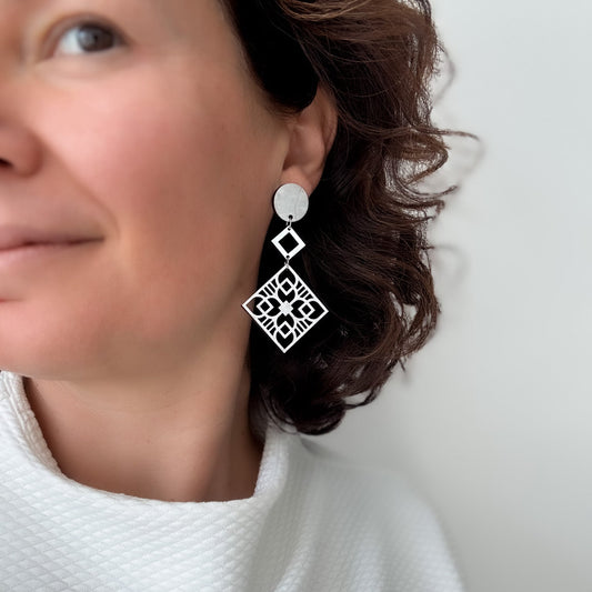 Gloria Dangles in Silver