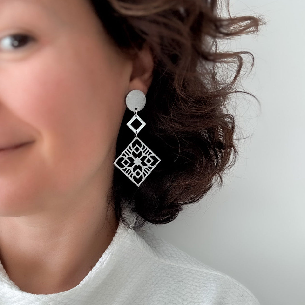 Gloria Dangles in Silver