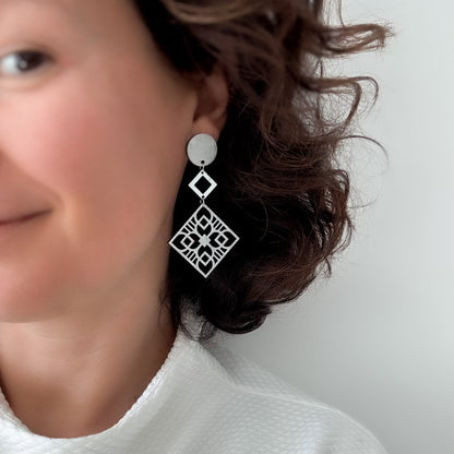 Gloria Dangles in Silver