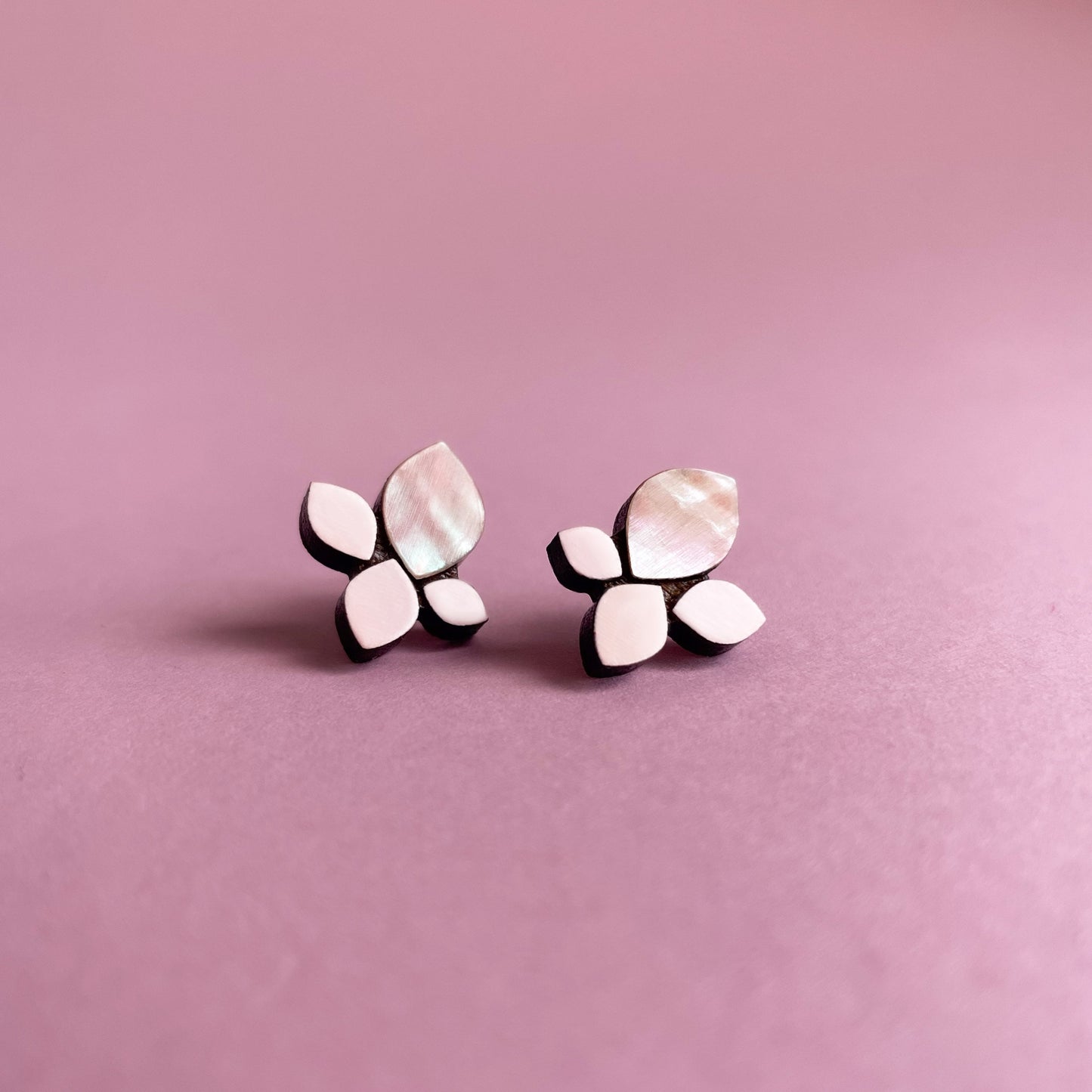 Venus Stud Earrings in Light Pink Mother of Pearl