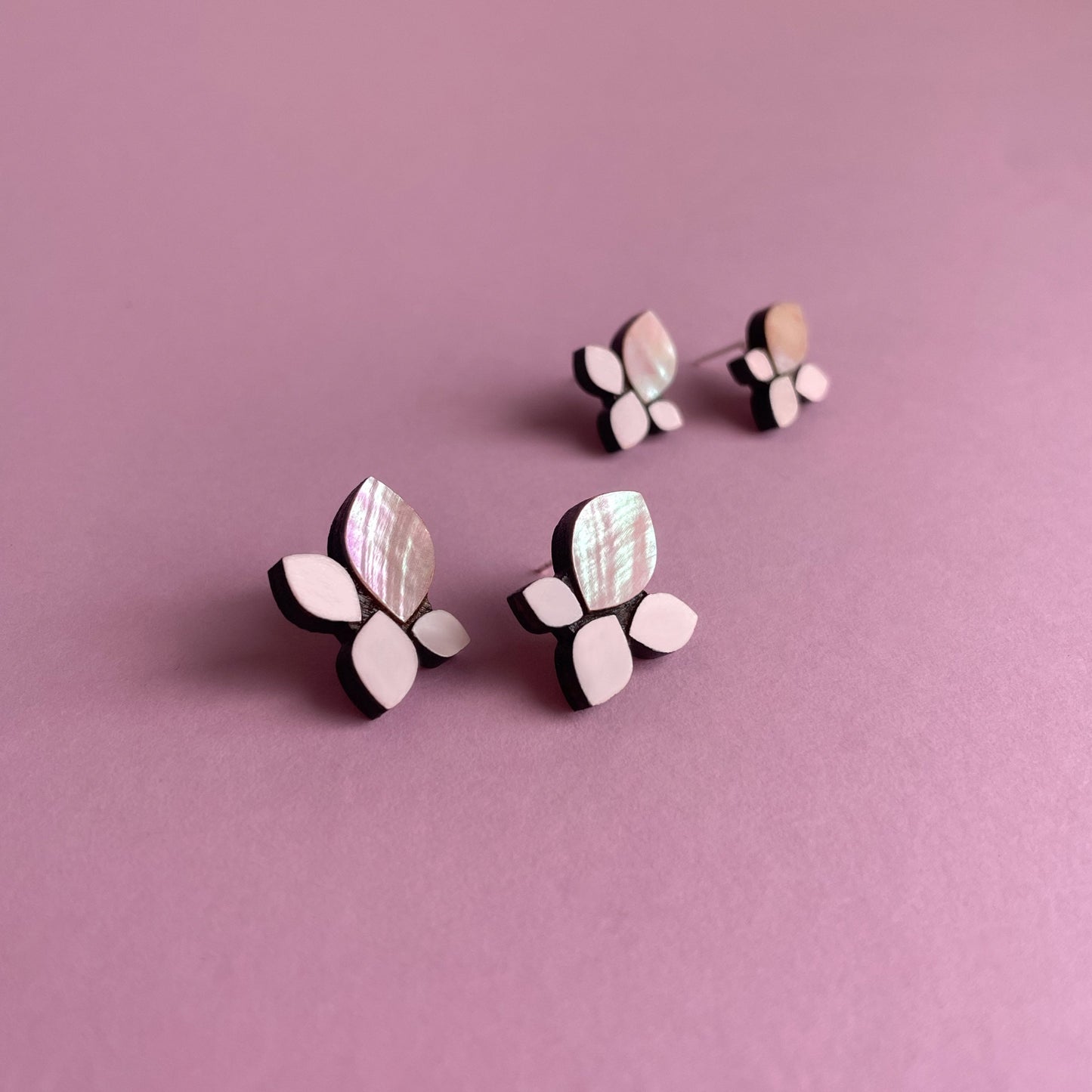 Venus Stud Earrings in Light Pink Mother of Pearl