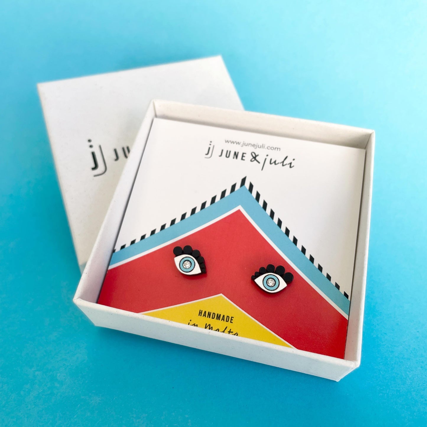 Luzzu Eye Stud Earrings on Luzzu Card