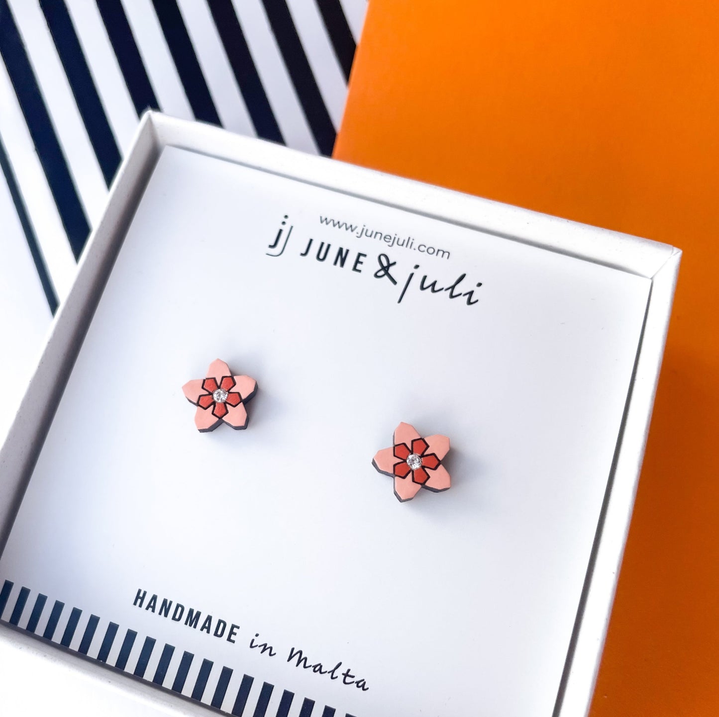 Hibiscus Flower Studs in Pastel Colours