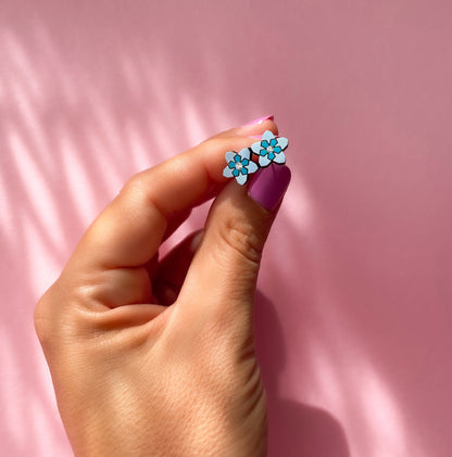 Hibiscus Flower Studs in Pastel Colours