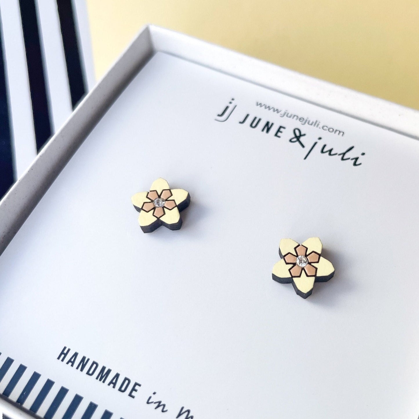 Hibiscus Flower Studs in Pastel Colours